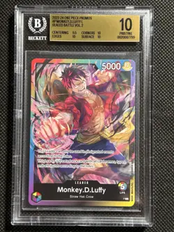 2022-24 One Piece Promos P Monkey D Luffy Sealed Battle Vol. 2 BGS 10 PRISTINE - Image 1