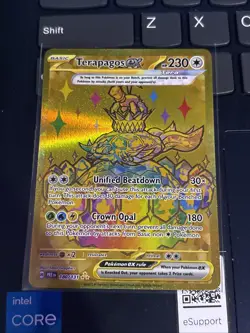 Pokemon TCG Terapagos EX Prismatic Evolutions Holo Hyper Rare Gold Card 180/131 - Image 4