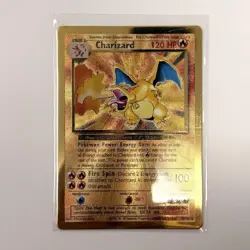Pokemon Celebrations Charizard Gold Metal Card #4/102 Promo 25th Anniversary - Image 1