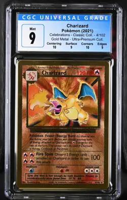 2021 POKEMON CELEBRATIONS METAL #4 CHARIZARD CGC 9 with STRONG SUBGRADES Two 10s - Image 1