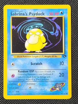 Played (LP) Sabrina's Psyduck Non-Holo #99 Gym Challenge Pokemon TCG - Image 1
