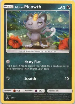 2016 SM Promos Alolan Meowth - SM51 Promo HOLO #SM51 - Image 1