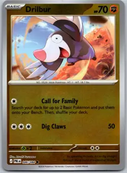 Drilbur 046/084 Common Pitch Black Pokemon Reverse Holo Near Mint - Image 1