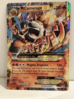 M Mega Camerupt Ex Jumbo Holo Promo Black Star Xy198 Xy 198 Pokemon Tcg 2017 LP - Image 1
