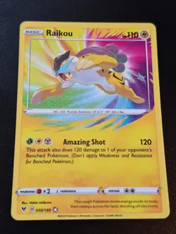 Raikou 050/185 Holo Amazing Rare Vivid Voltage Pokemon NM - Image 1