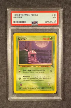 1999 Pokemon Fossil #48 Grimer PSA 7 NM - Image 1