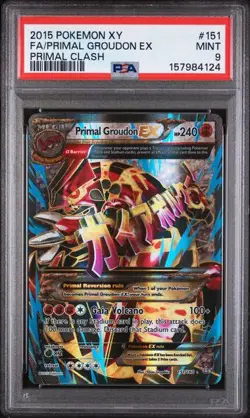 2015 POKEMON XY PRIMAL CLASH #151 FA/PRIMAL GROUDON EX PSA 9 (Q124 - Image 1