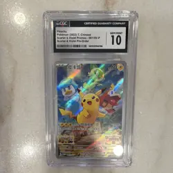 Pikachu 001/SV-P Scarlet & Violet Promo Holo CGC 10 Chinese Pokemon 2022 - Image 3