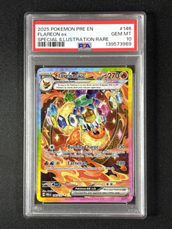 2025 Pokemon Prismatic Evolutions Flareon ex #146 PSA 10 - Image 1