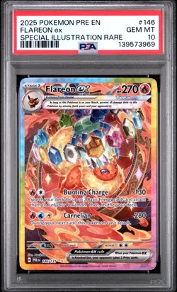 2025 Pokemon Prismatic Evolutions Flareon ex #146 PSA 10 - Image 3