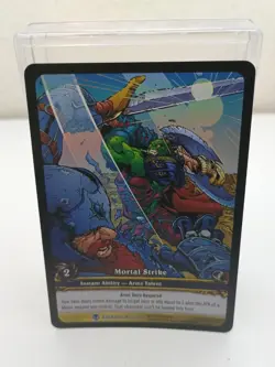 1x Mortal Strike Full Art FOIL Rare WoW TCG World Of Warcraft Heroes Azeroth - Image 1