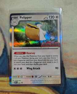Pelipper #022 STAFF Prerelease Holo Promo Sv: Scarlet & Violet Promo Cards - Image 1