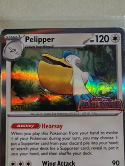Pelipper #022 STAFF Prerelease Holo Promo Sv: Scarlet & Violet Promo Cards - Image 2