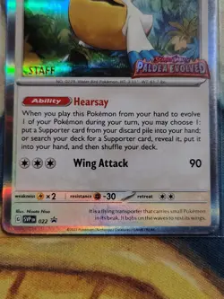 Pelipper #022 STAFF Prerelease Holo Promo Sv: Scarlet & Violet Promo Cards - Image 3