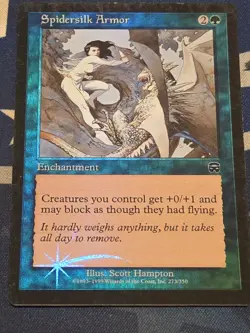 SPIDERSILK ARMOR Magic Gathering MTG Enchantment FOIL 1999 Trading Card 273/350 - Image 2