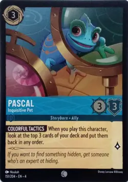151/204 PASCAL INQUISITIVE PET URSULAS RETURN FOIL COMMON DISNEY LORCANA CARD - Image 1