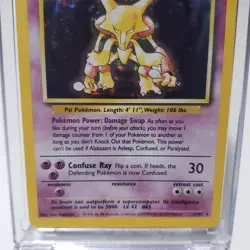 Alakazam 1/102 Base Set Vintage 1999 Pokemon Rare Holo Card English - Image 3