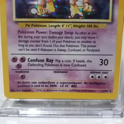 Alakazam 1/102 Base Set Vintage 1999 Pokemon Rare Holo Card English - Image 4