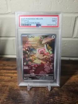 Pokemon TCG Mega Evolution Stufful Illustration Rare Card 154/132 PSA 9 - Image 1