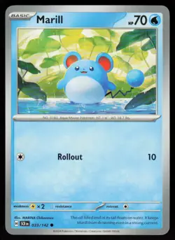 Marill 33/142 Common Stellar Crown Pokemon Near Mint - Image 1