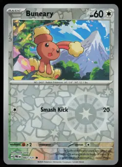 Buneary 083/131 Common Prismatic Evolutions Pokemon Reverse Holo Near Mint - Image 1