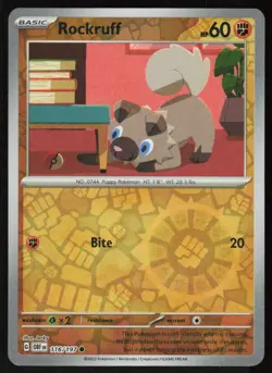Rockruff 116/197 Common Obsidian Flames Pokemon Reverse Holo Near Mint - Image 1
