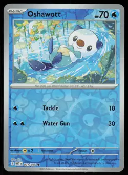 Oshawott 021/086 Common White Flare Pokemon Reverse Holo Near Mint - Image 1