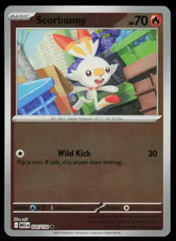 Scorbunny 026/132 Common Mega Evolution Pokemon Reverse Holo Near Mint - Image 1