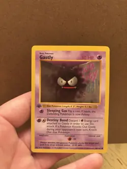 Pokemon TCG 1995 Gastly Base Set Shadowless 1st Edition EN LP - Image 1
