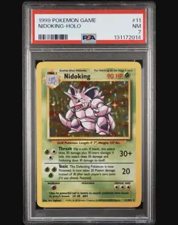 1999 Pokemon German Base Set Nidoking Holo #11 PSA 7 NM - Image 1