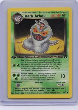Dark Arbok 19/82 Rare Team Rocket Pokemon 1st Edition Lightly Played - Image 1