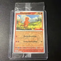 🔥 Pokemon TCG 🔥 Charmander 004/165 SV 151 MEW - Sealed GameStop Stamp Promo ✈ - Image 1
