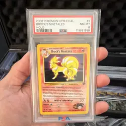 Pokemon PSA 8 2000 Gym Challenge Brock's Ninetales Holo Rare 3/132 - Image 1