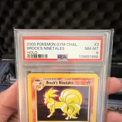 Pokemon PSA 8 2000 Gym Challenge Brock's Ninetales Holo Rare 3/132 - Image 2