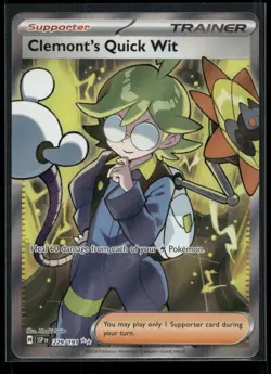 Clemont's Quick Wit 229/191 Surging Sparks Holo NM/M Pokemon - Image 1
