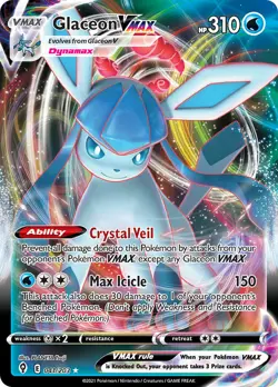Glaceon VMAX 041/203 - Evolving Skies - Full Art Holo Pokemon Card - Near Mint - Image 1