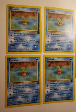 4 Black Star Promo Psyduck Pokemon Cards - Image 1