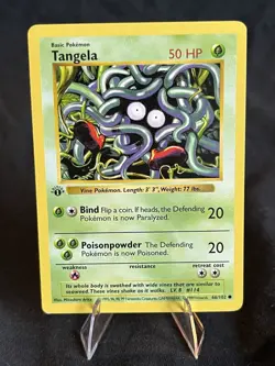 Tangela Base Set 1st Edition Shadowless Card #066/102 Pokemon TCG WOTC LP+ - Image 1
