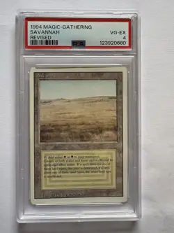 1994 Magic: The Gathering Savannah Revised Edition Card PSA 4 - Image 1
