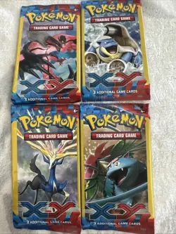 2014 Pokemon Card - XY Base Set ~ 3 Cards Per Pack (Set of 4) New - Image 1