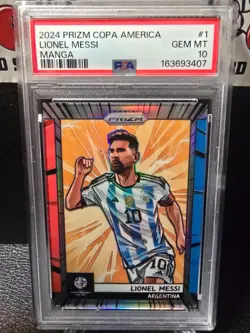 2024 Prizm Copa America Manga LIONEL MESSI #1 PSA 10 GEM MINT - Image 1