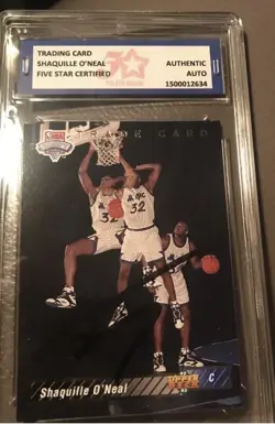 1992-93 Upper Deck #1 Shaquille O'Neal signed Rookie Card RC Magic w/ COA. ✅ - Image 1