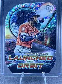2023 Topps Cosmic Chrome Yordan Alvarez Launched Into Orbit Black Eclipse 2/10 - Image 1