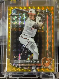 Caden Bodine 1st Bowman 2025 Bowman Draft Chrome Gold Geometric Refractor /50 - Image 1