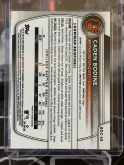 Caden Bodine 1st Bowman 2025 Bowman Draft Chrome Gold Geometric Refractor /50 - Image 2