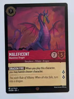 Disney Lorcana Maleficent - Monstrous Dragon 113/204 The First Chapter Cold Foil - Image 1