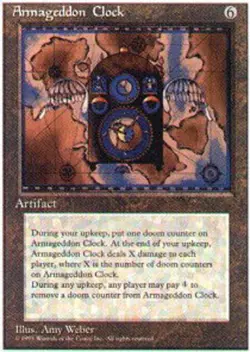 Damaged, English MTG Regular Armageddon Clock 4th Edition Magic the Gathering - Image 1