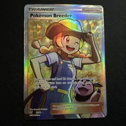 Pokemon Breeder 73/73 Shining Legends Holo Full Art Trainer Pokemon TCG Card - Image 1