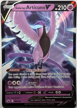 Galarian Articuno V 058/198 Ultra Rare Chilling Reign Pokemon Card - LP - Image 1