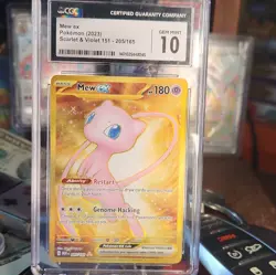 Mew ex 205/165 Scarlet & Violet 151 Metal Gold Card CGC Gem Mint 10 Pokemon - Image 1